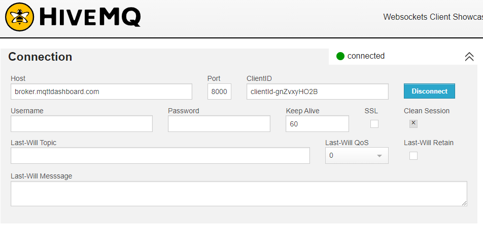HiveMQ Connection